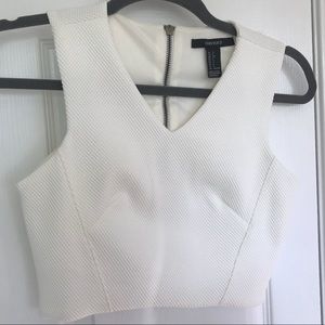 White Formal Crop Top